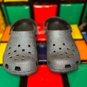 Black GLITTER crocs size 12 men New